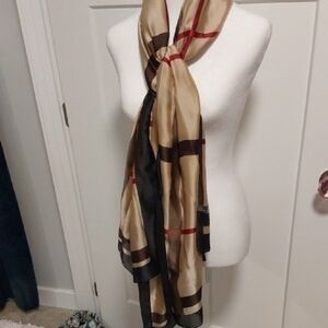 Elegant Plaid Silk Scarf